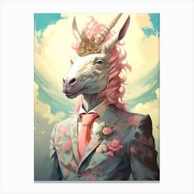 Unicorn In A Suit 5 Canvas Print