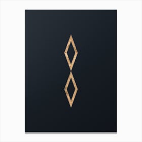 Abstract Geometric Gold Glyph on Dark Teal n.0376 Canvas Print