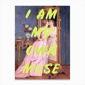I am my own muse yellow neon Canvas Print