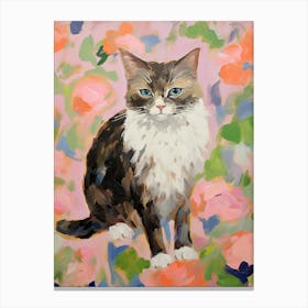 A Munchkin Cat Painting, Impressionist Painting 2 Canvas Print