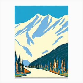 Aspen 2, Usa Midcentury Vintage Skiing Poster Canvas Print