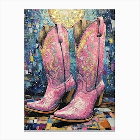 Pink Sparkly Cowgirl Boots 4 Canvas Print