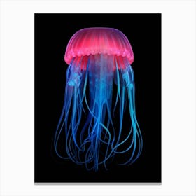 Box Jellyfish Neon Illustration 2 Canvas Print