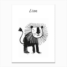 B&W Lion Poster Canvas Print