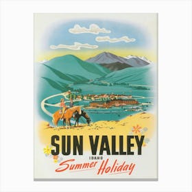 Sun Valley Summer Holiday Vintage Travel Poster Canvas Print