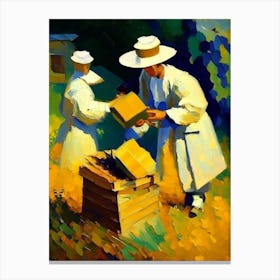 Beekeeper And Beehive 3 Painting Canvas Print