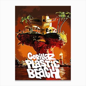 Plastic Beach gorillaz band music Canvas Print