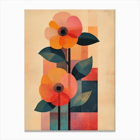 Flowers In A Square Canvas Print