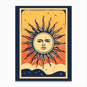 Bold Bright Sun Tarot Card Style 7 Canvas Print
