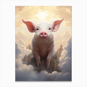 Pig In The Clouds Canvas Print