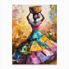 African Woman With Basket 5 Canvas Print