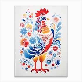 Scandinavian Bird Illustration Chicken 2 Canvas Print