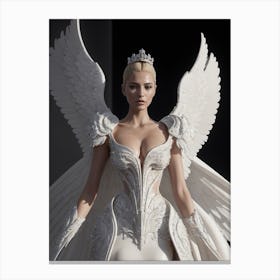 Angel Lady, Angel Wings, Greek Goddess, Aesthetic Art, Portrait Art, Ai Generated Art Vol.10 Canvas Print