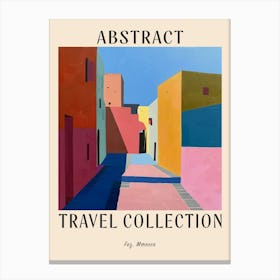 Abstract Travel Collection Poster Fez Morocco 4 Canvas Print