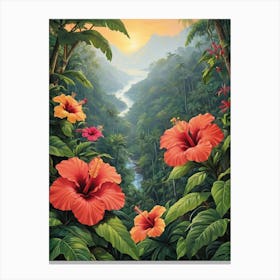 Beautiful Hibiscus Flower Canvas Print