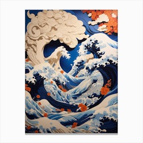 The Great Wave off Kanagawa - Aboriginal Dreamtime 2 Canvas Print