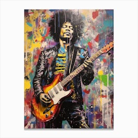 Jimi Hendrix Abstract Portrait 8 Canvas Print