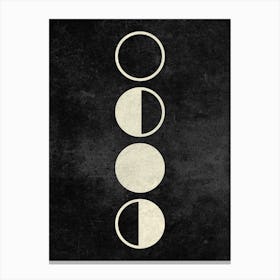 Minimal Moon Phases In Charcoal Canvas Print