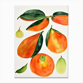 Papaya Watercolour Fruit Painting Fruit Canvas Print