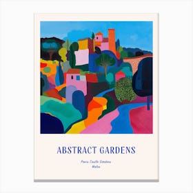 Colourful Gardens Powis Castle Gardens Wales 2 Blue Poster Canvas Print