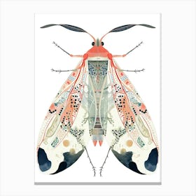 Colourful Insect Illustration Lacewing 19 Canvas Print