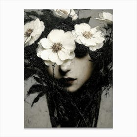 'Dark Gothic Dead Flower' Canvas Print