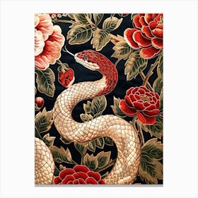 Lunar Year Of The Snake 2025 Wall Art Print Poster Framed Snake Art Chinese Zodiac Vintage Gold 7 Canvas Print