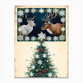 William Morris Deer And Tree Canvas Print