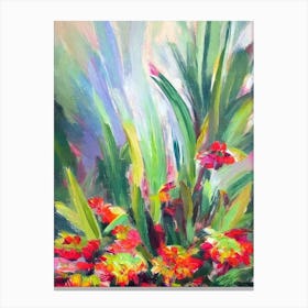 Bromeliad 3 Impressionist Painting Plant Canvas Print