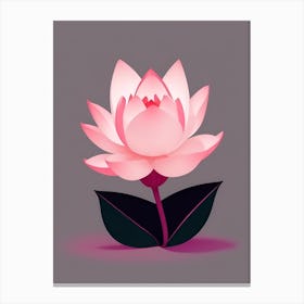 A Pink Lotus In Minimalist Style Vertical Composition 39 Canvas Print