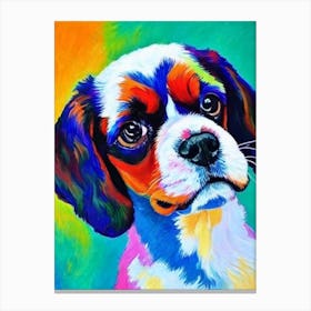 English Toy Spaniel Fauvist Style dog Canvas Print