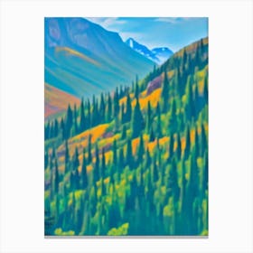 Banff National Park Canada Blue Oil Painting 1  Canvas Print