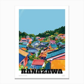 Kanazawa Japan 2 Colourful Travel Poster Canvas Print