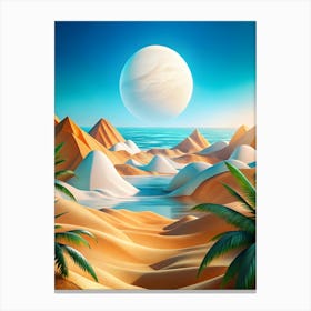 3d Desert Landscape Canvas Print