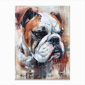 Bulldog Acrylic Painting 6 Canvas Print