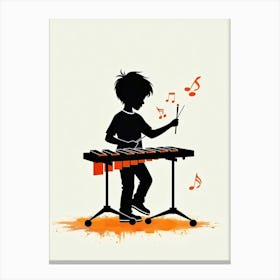 Boy Playing Xylophone Canvas Print