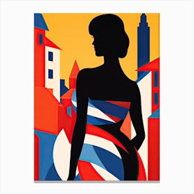 Nice, France, Bold Outlines 2 Canvas Print