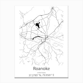 Roanoke Rapids,United States Minimalist Map Canvas Print