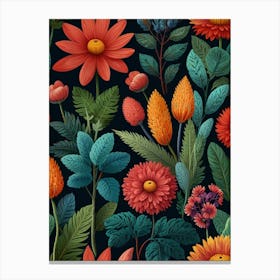 Floral Seamless Pattern 1 Canvas Print