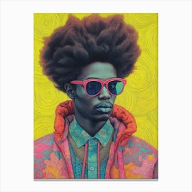 Hipster Portraits Pencil Pop Art 3 Canvas Print