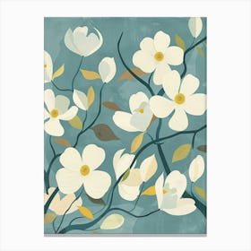 Dogwood Tree Flat Illustration 7 Canvas Print