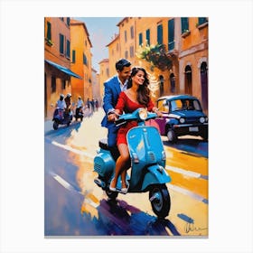 Vespa Lovers Canvas Print