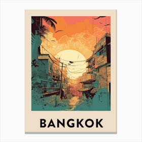 Bangkok 3 Vintage Travel Poster Canvas Print