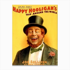 Happy Hooligans, Funny Vintage Poster Canvas Print
