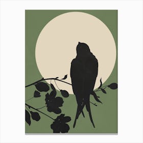 Swallow In The Moonlight 1 Canvas Print