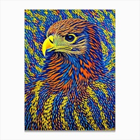Golden Eagle Yayoi Kusama Style Illustration Bird Canvas Print