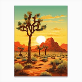 Joshua Tree At Sunrise In Nat Viga Style (3) Canvas Print