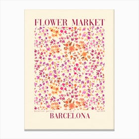 Romantic Flower Market Barcelona Canvas Print