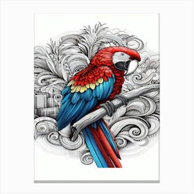 Button Parrot Canvas Print