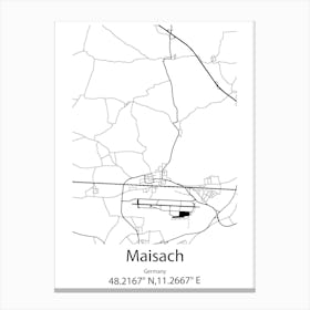 Maisach,Germany Minimalist Map Canvas Print